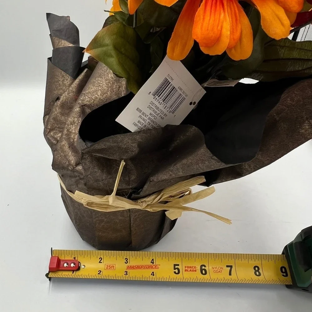 Ashland Faux Floral Potted Plant OS Orange Red NWOT Fall Autumn Decor